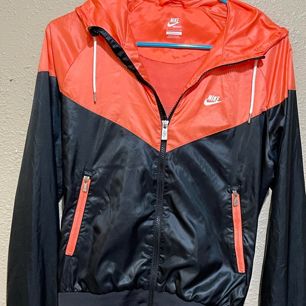 Nike Black and Orange Chevron Raincoat